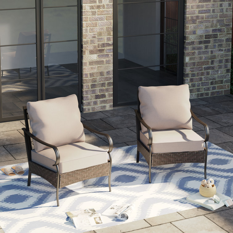 Lark Manor Arwand Patio Lounge Chairs with Cushions Reviews Wayfair
